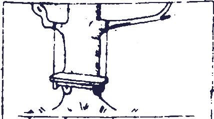 Bench ties to branches on opposite sides of the tree.