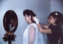 Bride getting ready